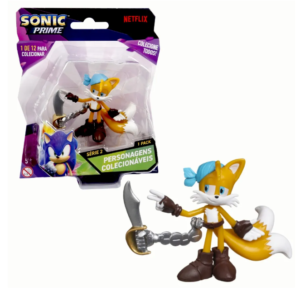 Boneco Colecionável 6,5cm Sonic Prime - Tails Pirata